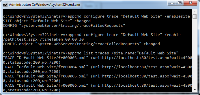 Turn on IIS Failed Request Tracing for hanging requests